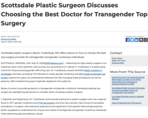 Scottsdale plastic surgeon offers tips for choosing an FTM or MTF top surgery provider
